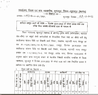 जिला एवं सत्र न्यायालय में विभिन्न प्रकार के 49 पदों की भर्ती