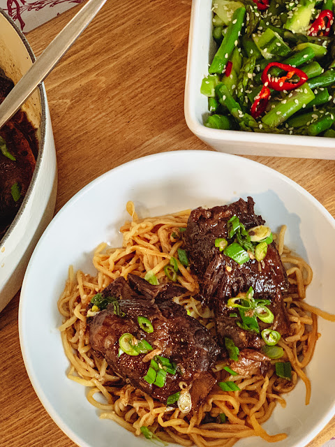 Soy Braised Beef Short Ribs, easy to make yet rich and complex in the flavor profile. The preparation of this dish is virtual hands free, while the presentation is nothing less than the star of any celebratory dinner.