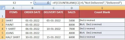 7 Way Find If cell is blank then return value of another cell in Excel in Hindi