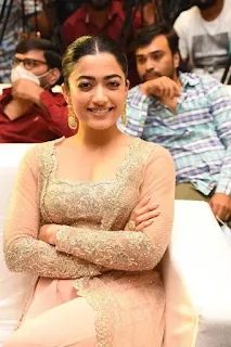 Rashmika Mandanna pics at Pushpa Movie Press Meet