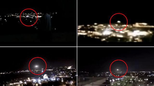 The Dome of the Rock UFO sighting from four places in Jerusalem.