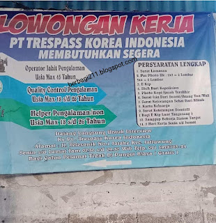 Lowongan Kerja PT Trespass Korea Indonesia