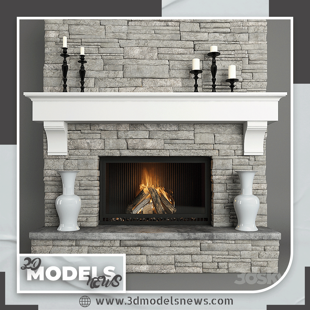 Stone Fireplace Model Classic