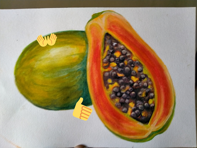 How to Draw Papaya Easily