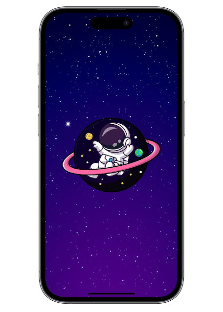 Cute Astronaut in Space Illustration Wallpaper for Your Phone