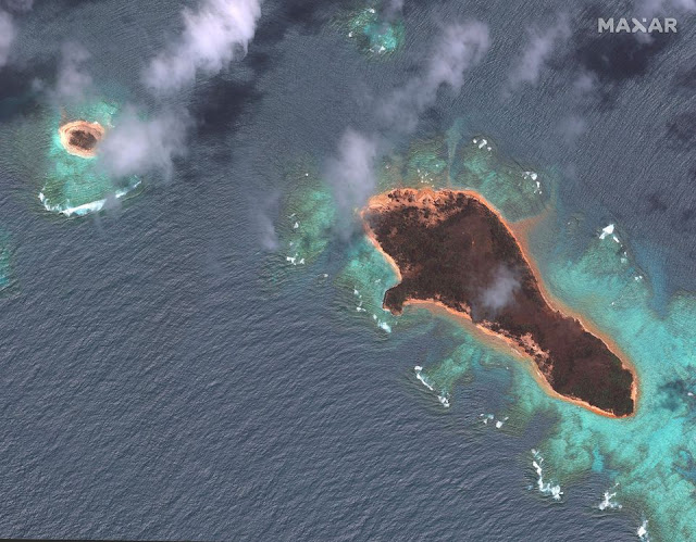 A satellite image shows Mango islands