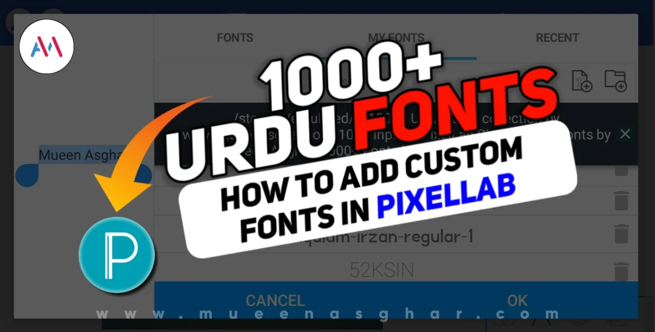 1000+ Stylish urdu fonts for android - How to add custom fonts in pixellab