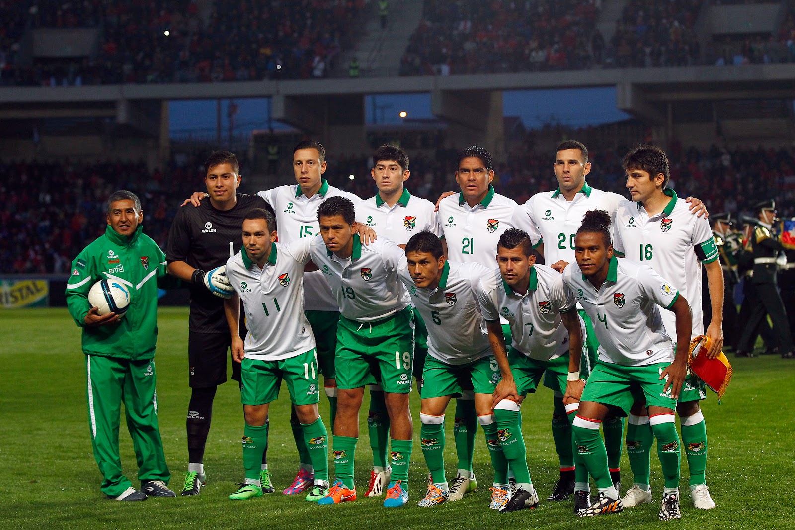 Formación de Bolivia ante Chile, amistoso disputado el 14 de octubre de 2014