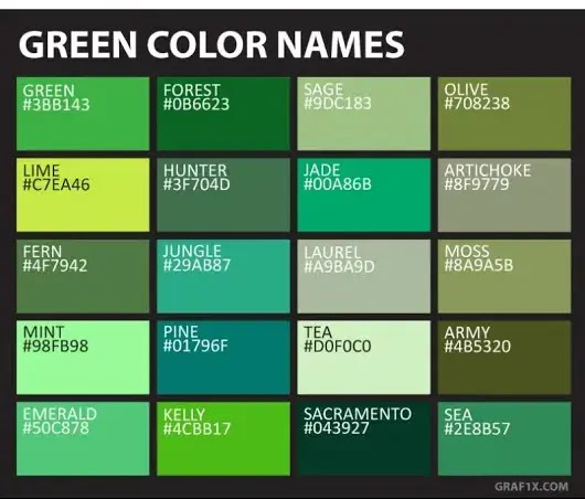 초록색 그린 색상표