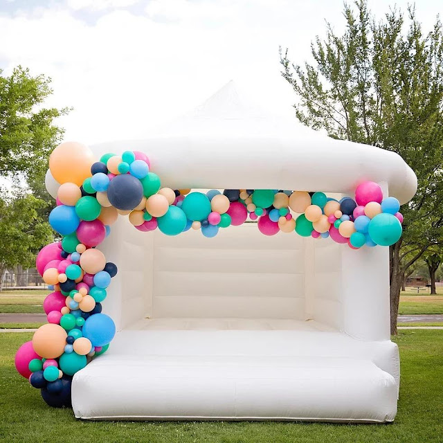 inflatable white bounce house