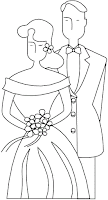 Coloring pages of Bride and Groom