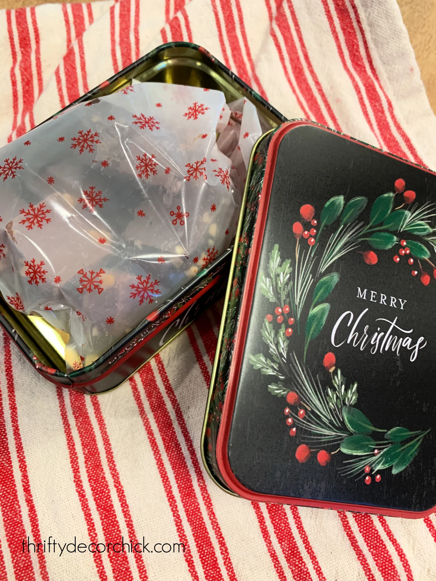 cute Christmas treat tins