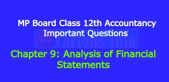 Chapter 9 Analysis of Financial Statements