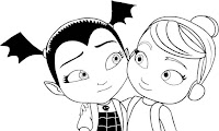 Vampirina and Poppy coloring page