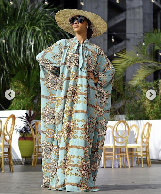 High neck kaftan gown styles in 2022