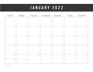 Free Printable Calendar January 2022