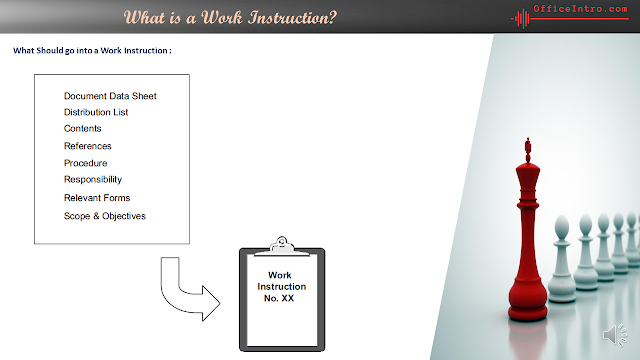What are the components of a Work Instruction ?