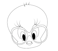 Smart Tweety Coloring Pages