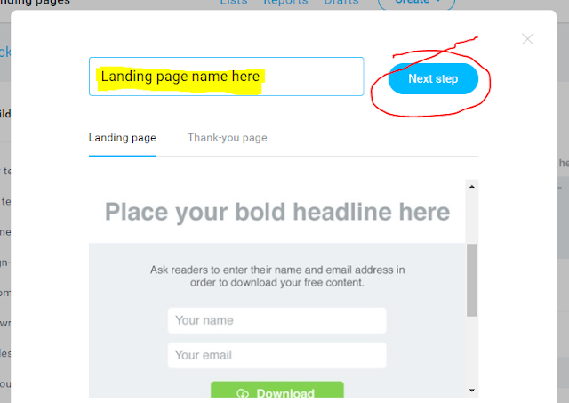 how to create landing page in getresponse