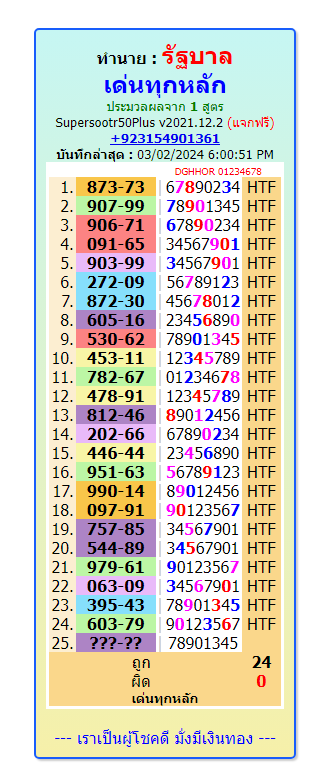 16-03-2024Latest Thai Lottery news  Result today  |  open, closed, middle | Sure Touch   full game