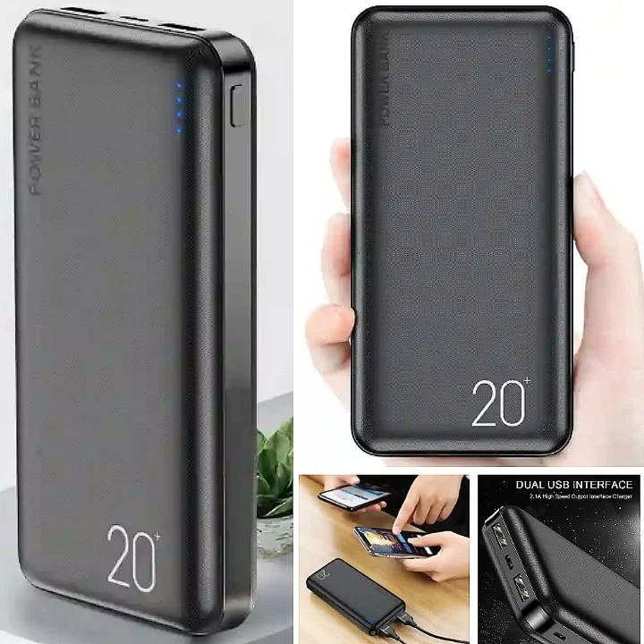 20000mAh Floveme P2W Power Bank - High Speed Battery Backup Charger for Smartphones - Dual USB PowerBank with Smart PowerIQ Fast Charging