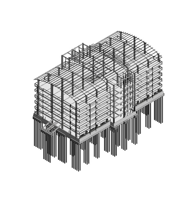 Model Revit Struktur Gedung Parkir