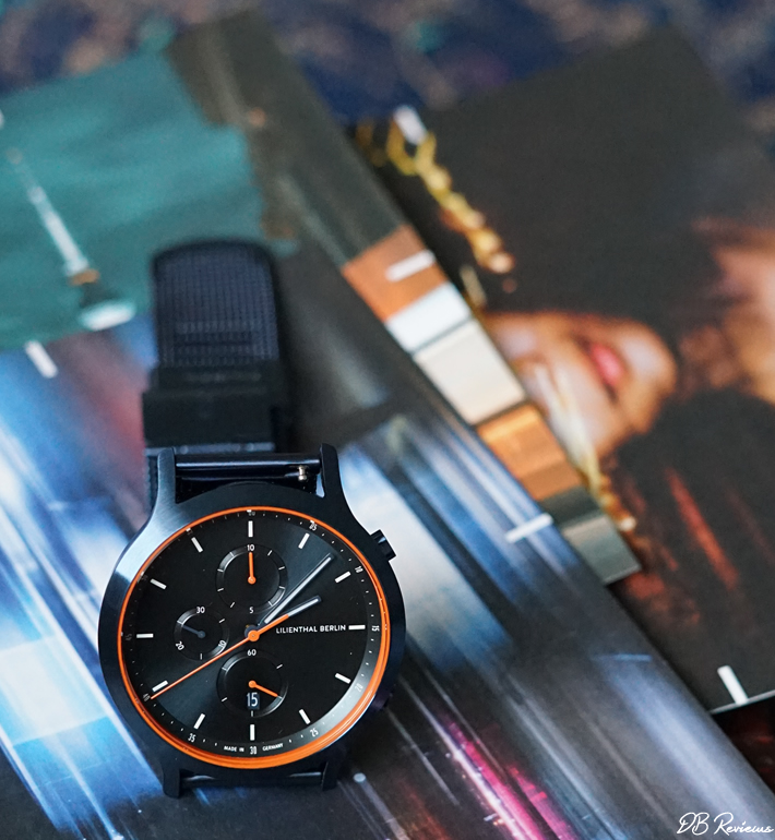 The Chronograph Blue Orange Watch from Lilienthal Berlin