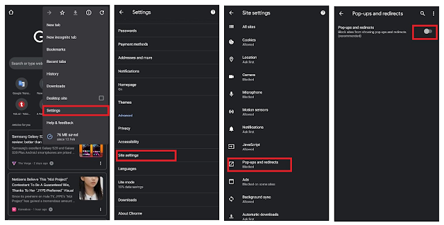 Cara Menghilangkan Iklan Pop UP Chrome di Android