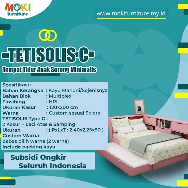 tempat tidur sorong minimalis tipe c moki furniture