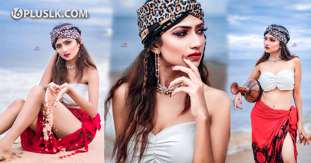 Sachini Madushika looking ultra-stylish Posing in the Sea