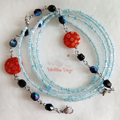 Face Mask Strap with Czech Fire Polished & Murano Beads