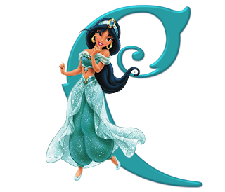 Abecedario de Jazmin de Aladino, Vestida de Princesa.