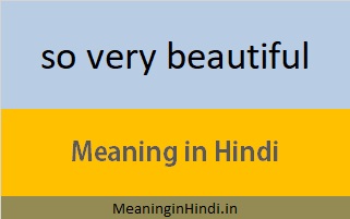 so very beautiful meaning in hindi