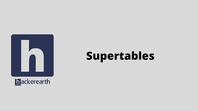 HackerEarth Supertables problem solution