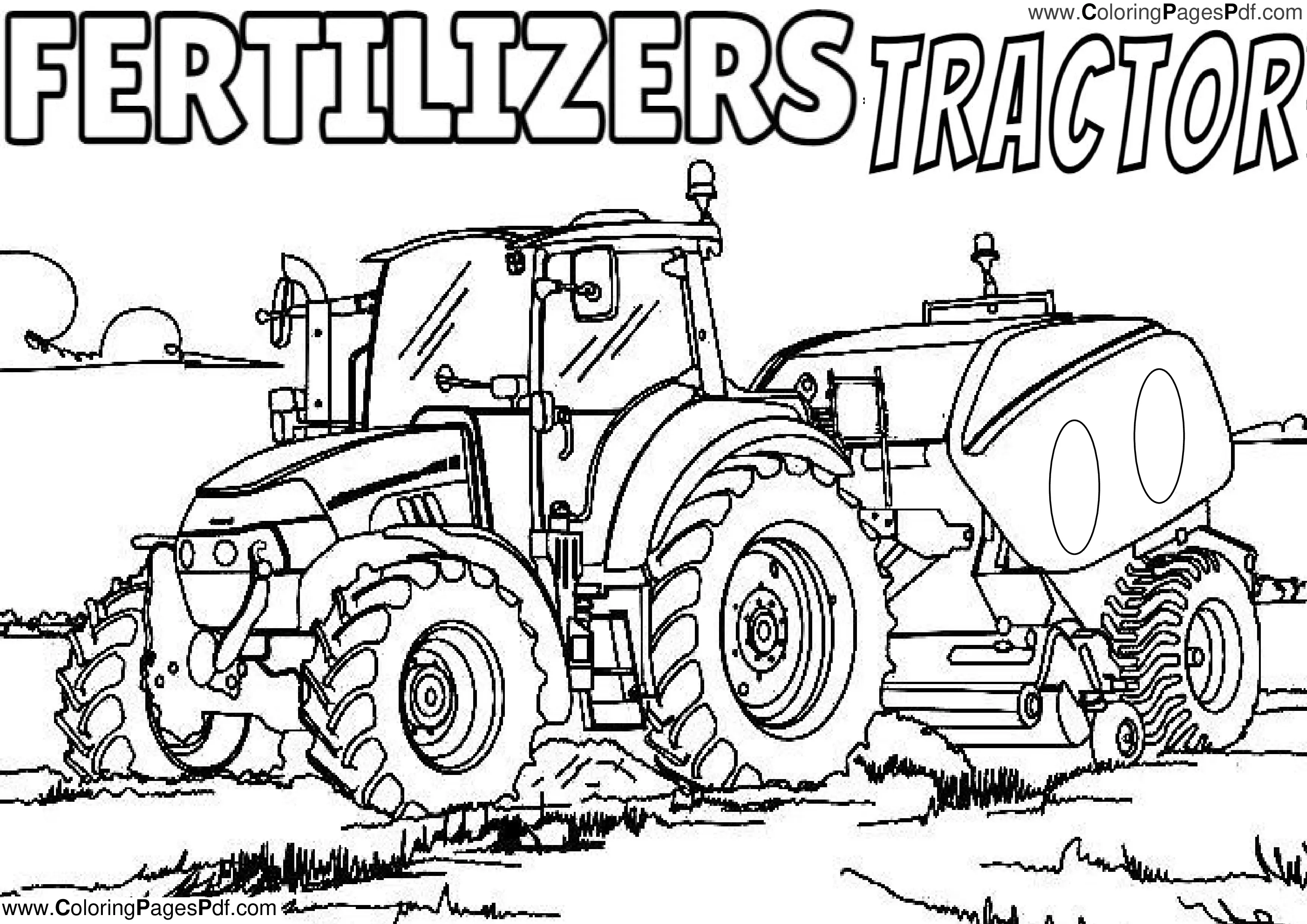 Tractor coloring page free