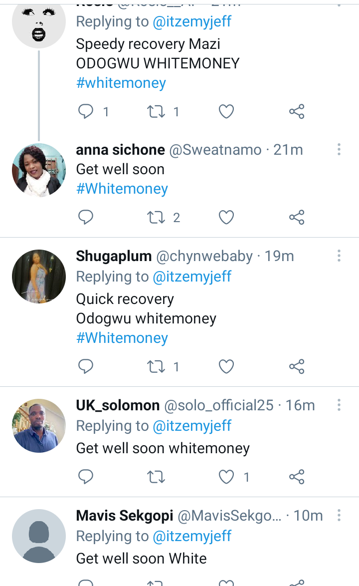 BBNaija: Fans pray for quick recovery as pictures of Whitemoney in sick bed surface online