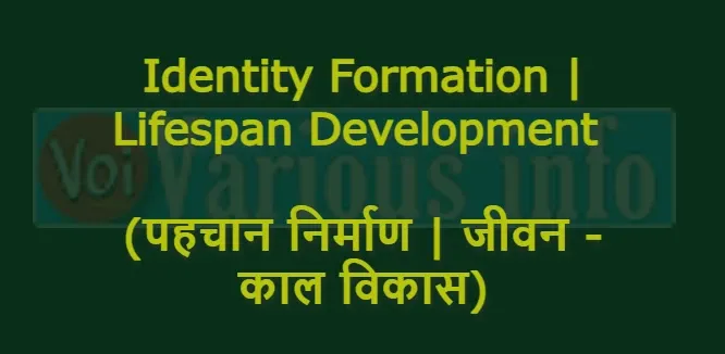 Identity Formation | Lifespan Development (पहचान निर्माण | जीवन - काल विकास)