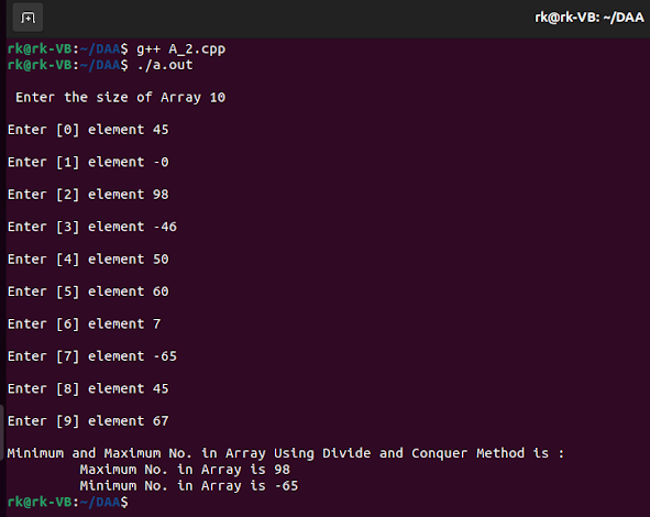 Assignment 2: Implement program to find minimum and maximum element ...