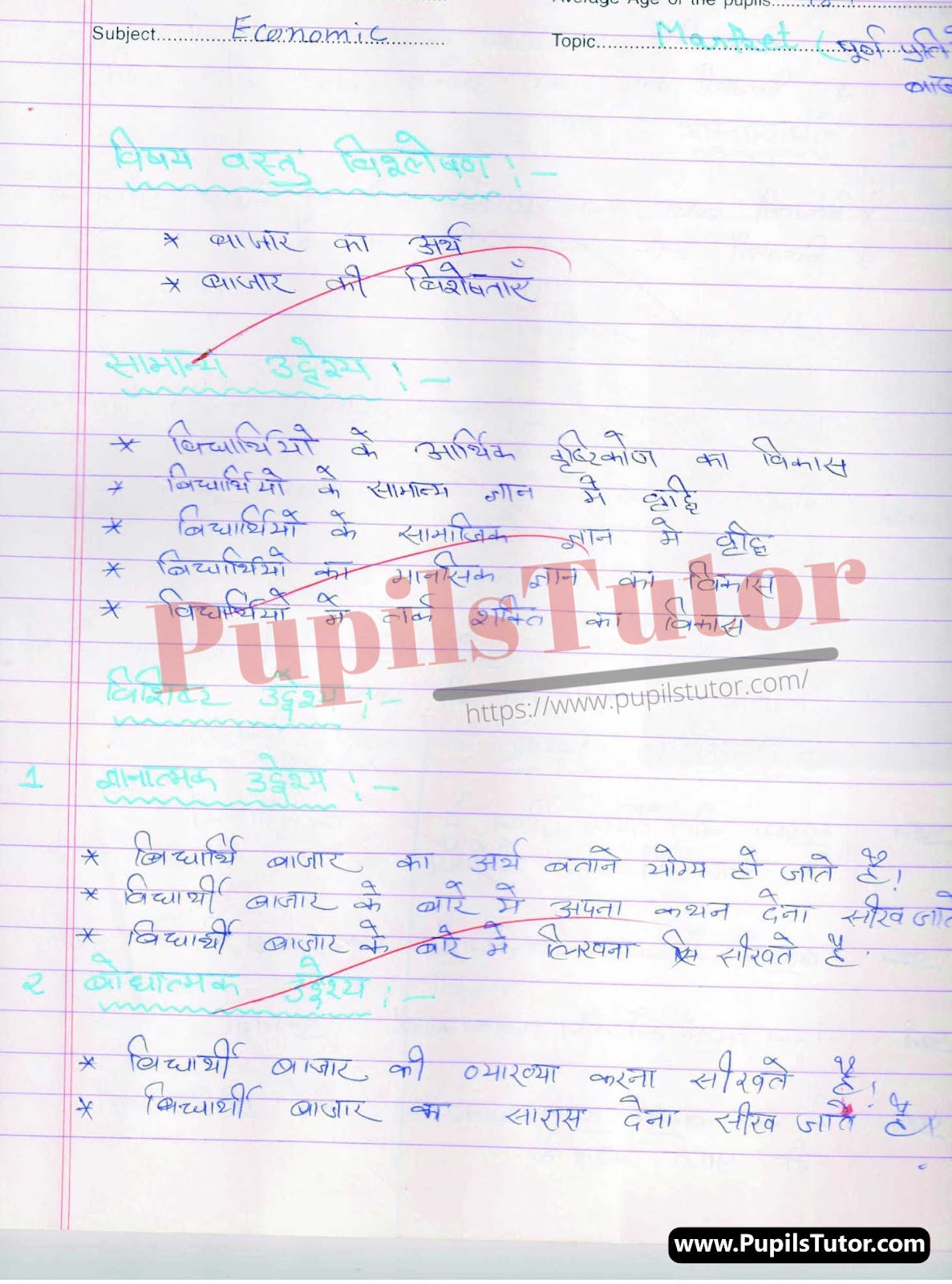 Purn Pratiyogita Bazar Lesson Plan | Perfect Competition Market Lesson Plan In Hindi For Class 11 And 12 – (Page And Image Number 1) – Pupils Tutor