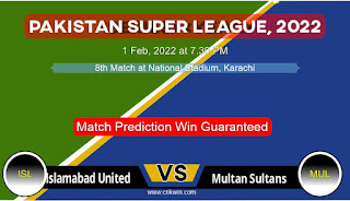 Pakistan Super League,ISL vs MUL 8th PSL T20 Match Prediction 100% Sure 2022