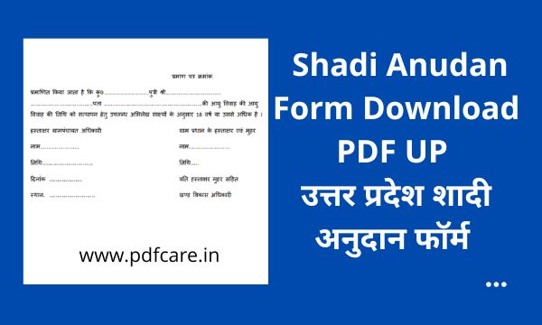 Shadi Anudan Form Download PDF UP