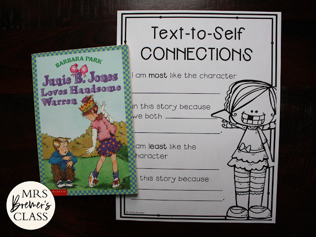 Junie B Jones Loves Handsome Warren book study activities literacy unit with Common Core aligned companion activities First Grade Second Grade