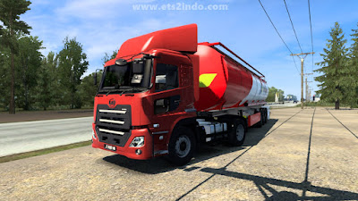 Mod Truck UD Quon dan Trailer Pertamina - ETS2 1.41 Convoy
