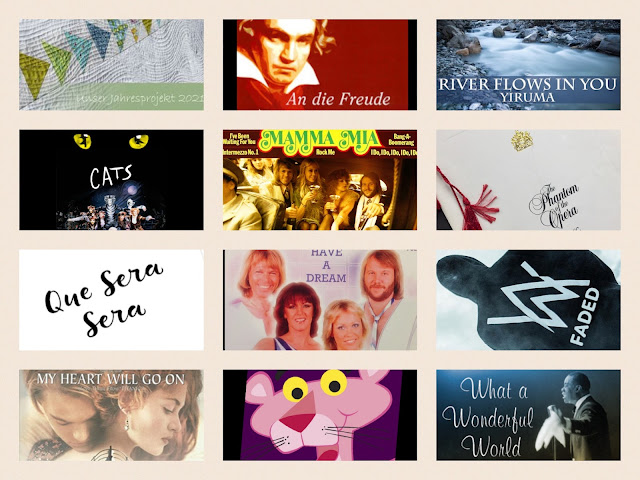 Collage mit den Liedern des Jahres