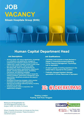 Lowongan Kerja Siloam Hospitals Group Sebagai Human Capital Departement Head