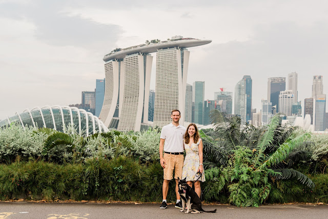family with a dog in Singapore