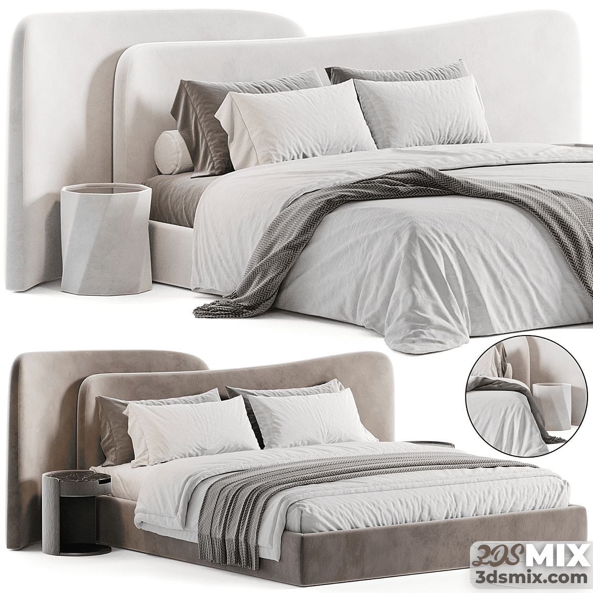 Gaspra Modern Bed Model No 1 3ds Mix