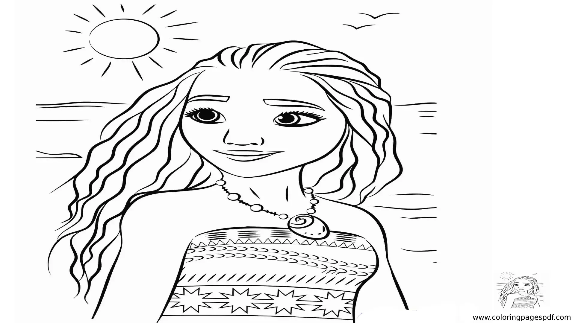 Coloring Pages Of Half Body Moana