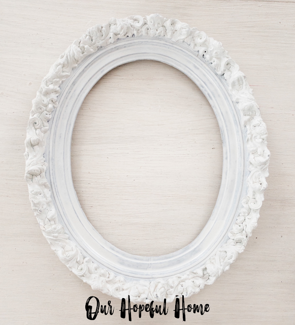 vintage white oval picture frame