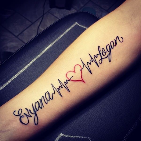 #heartbeattattoowithname